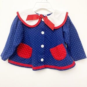 Vintage Buster Brown polka dot shirt 12m